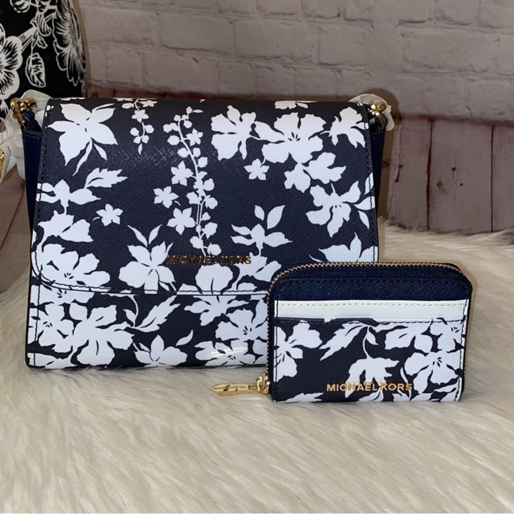 Michael Kors SOFIA Satchel/JET SET TRAVEL Wallet 2pc Set